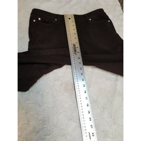J. McLaughlin Womens Straight Jeans 5-Pockets Studded Mid-Rise Brown Size 10 - Picture 7 of 8